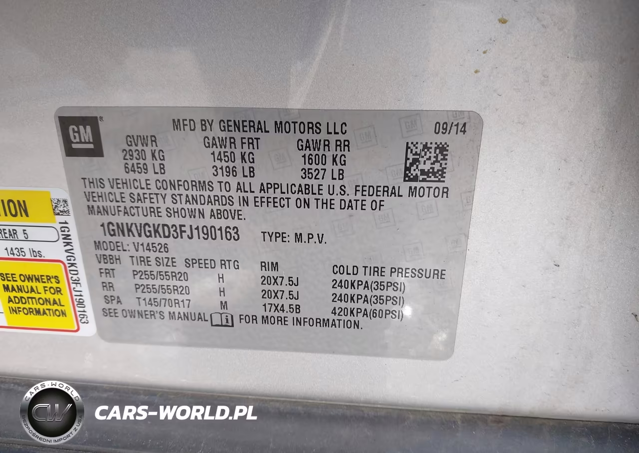 2015 Chevrolet Traverse 1Lt VIN:1GNKVGKD3FJ190163 - 9