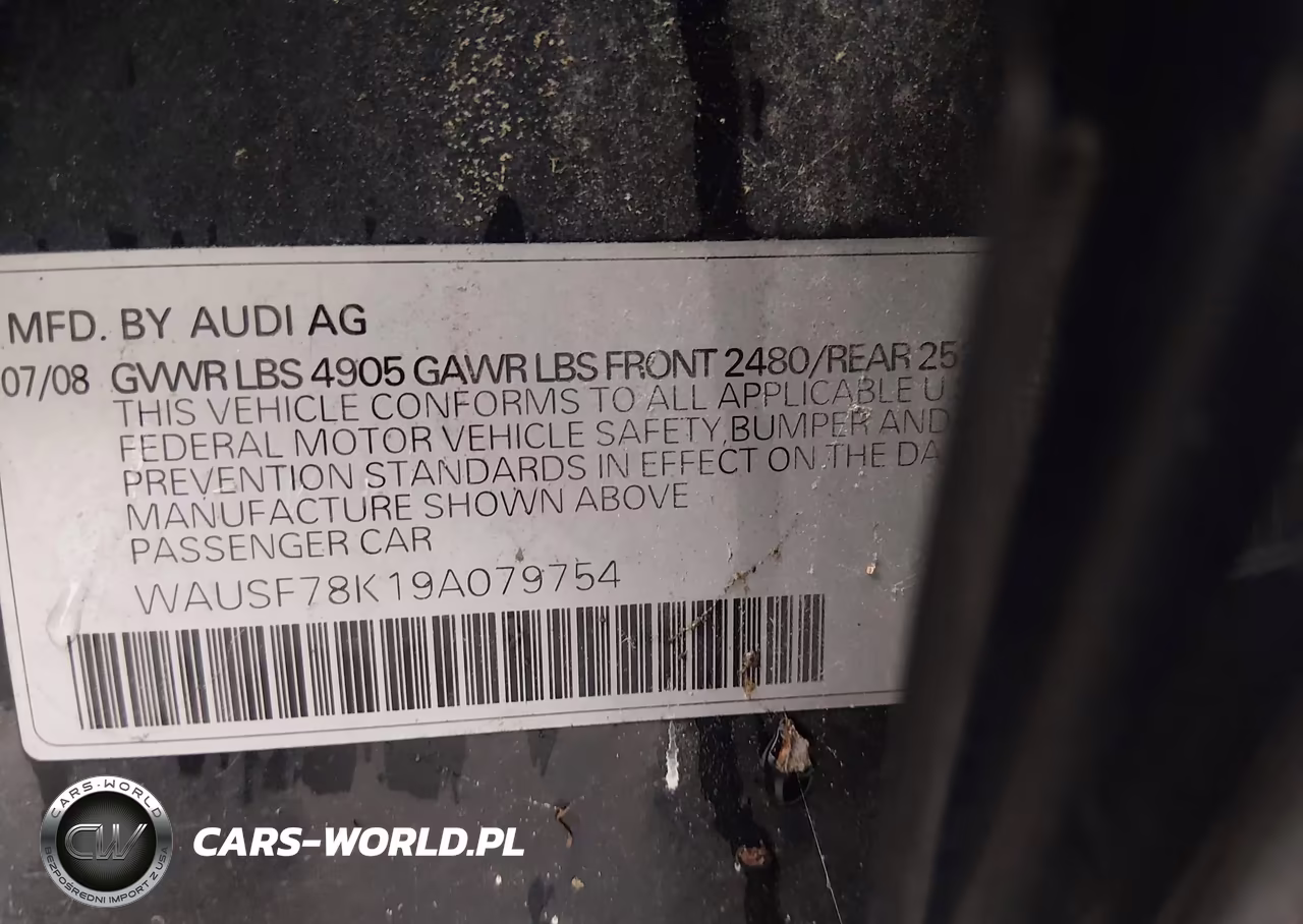 2009 Audi A4 2.0T Premium VIN:WAUSF78K19A079754 - 9