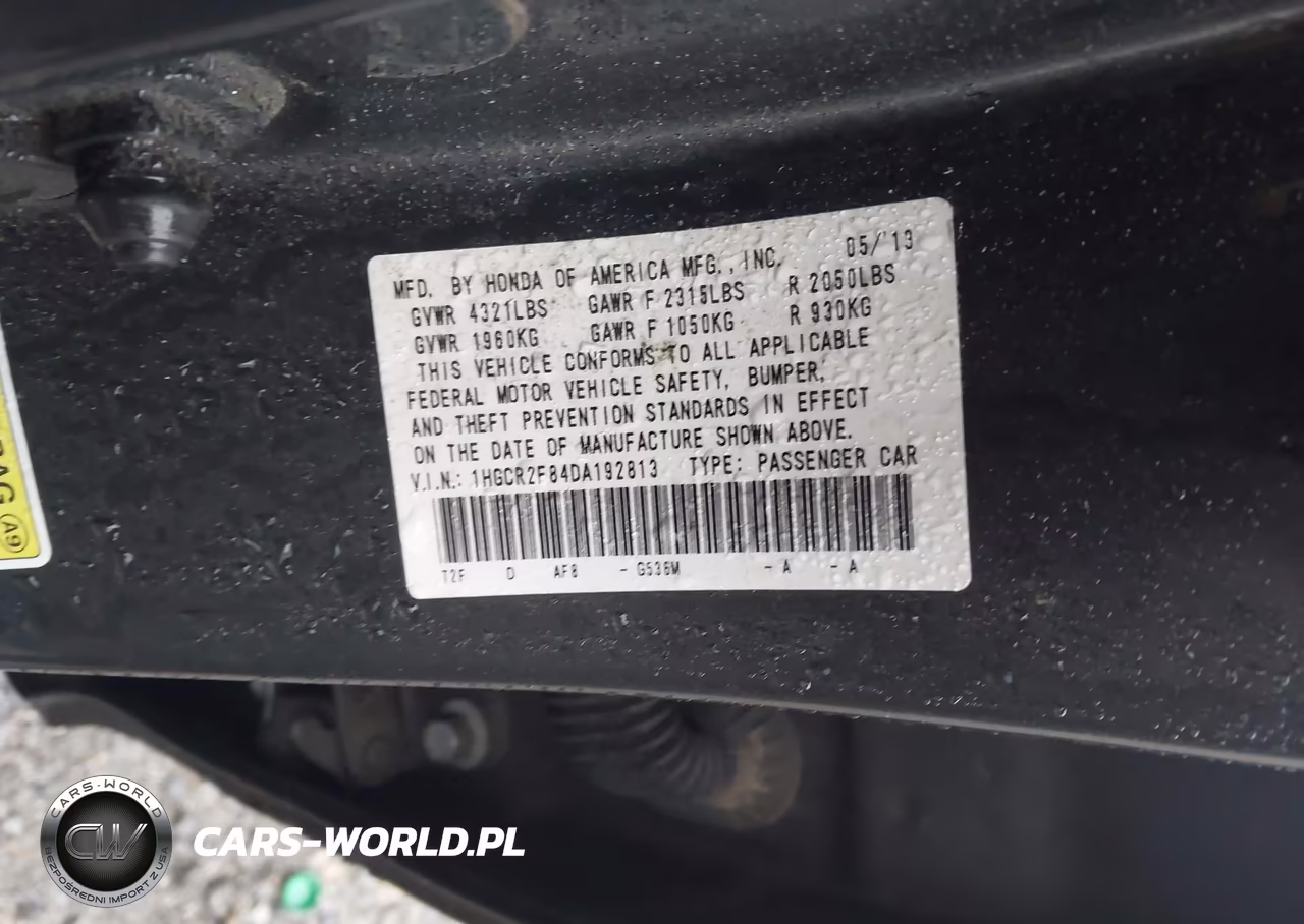2013 Honda Accord Ex-L VIN:1HGCR2F84DA192813 - 9