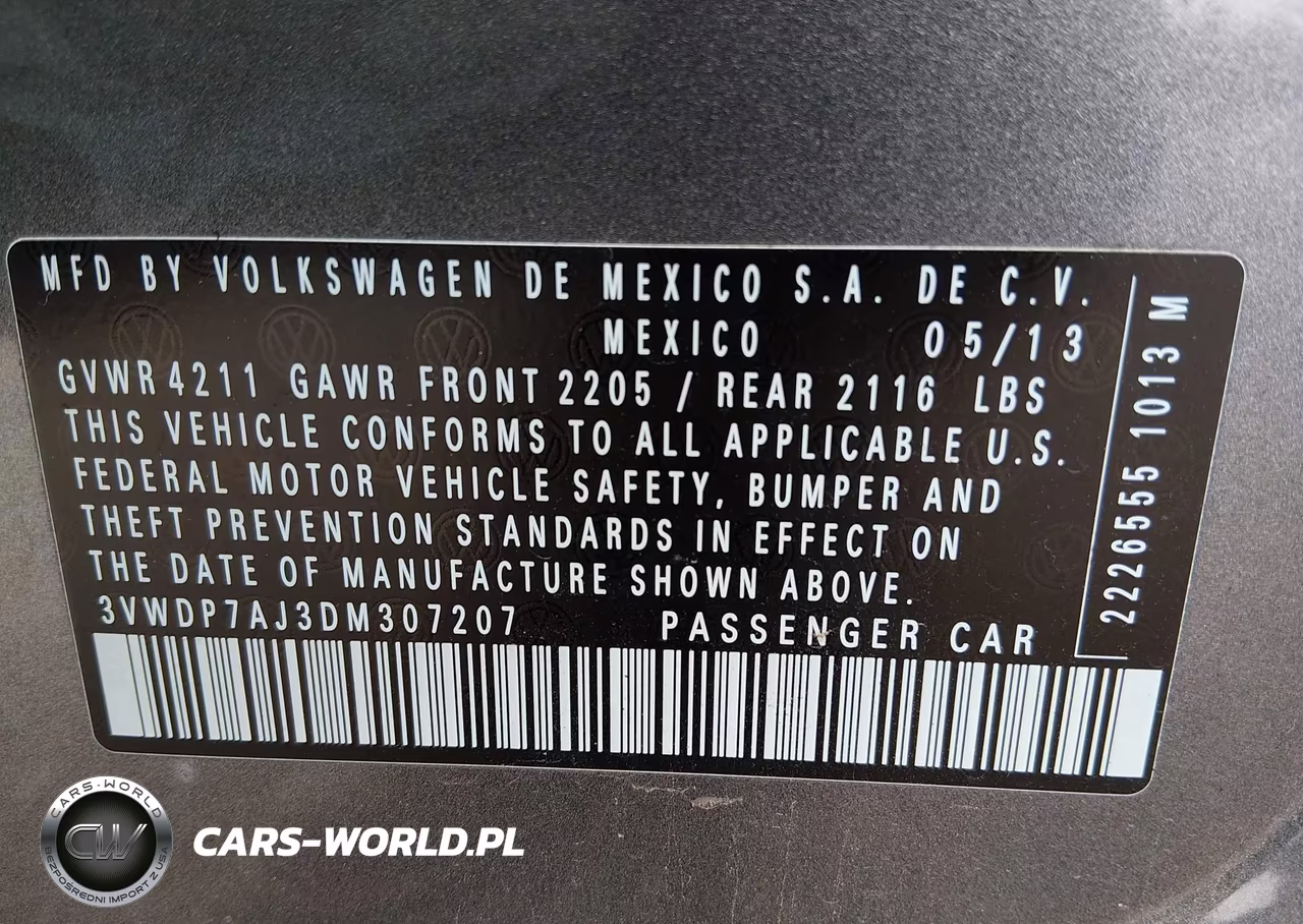 2013 Volkswagen Jetta 2.5L Se VIN:3VWDP7AJ3DM307207 - 9