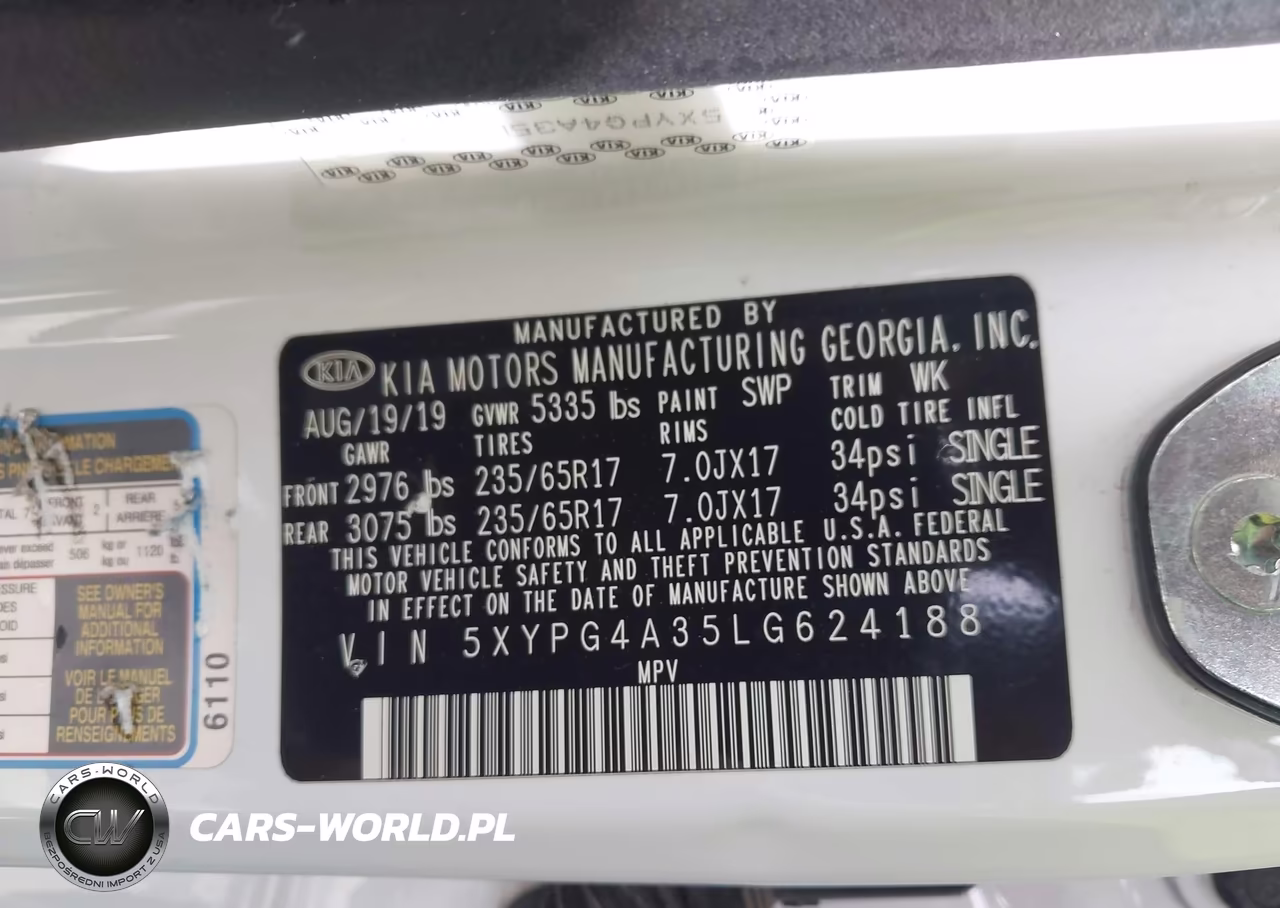 2020 Kia Sorento 2.4L Lx VIN:5XYPG4A35LG624188 - 9