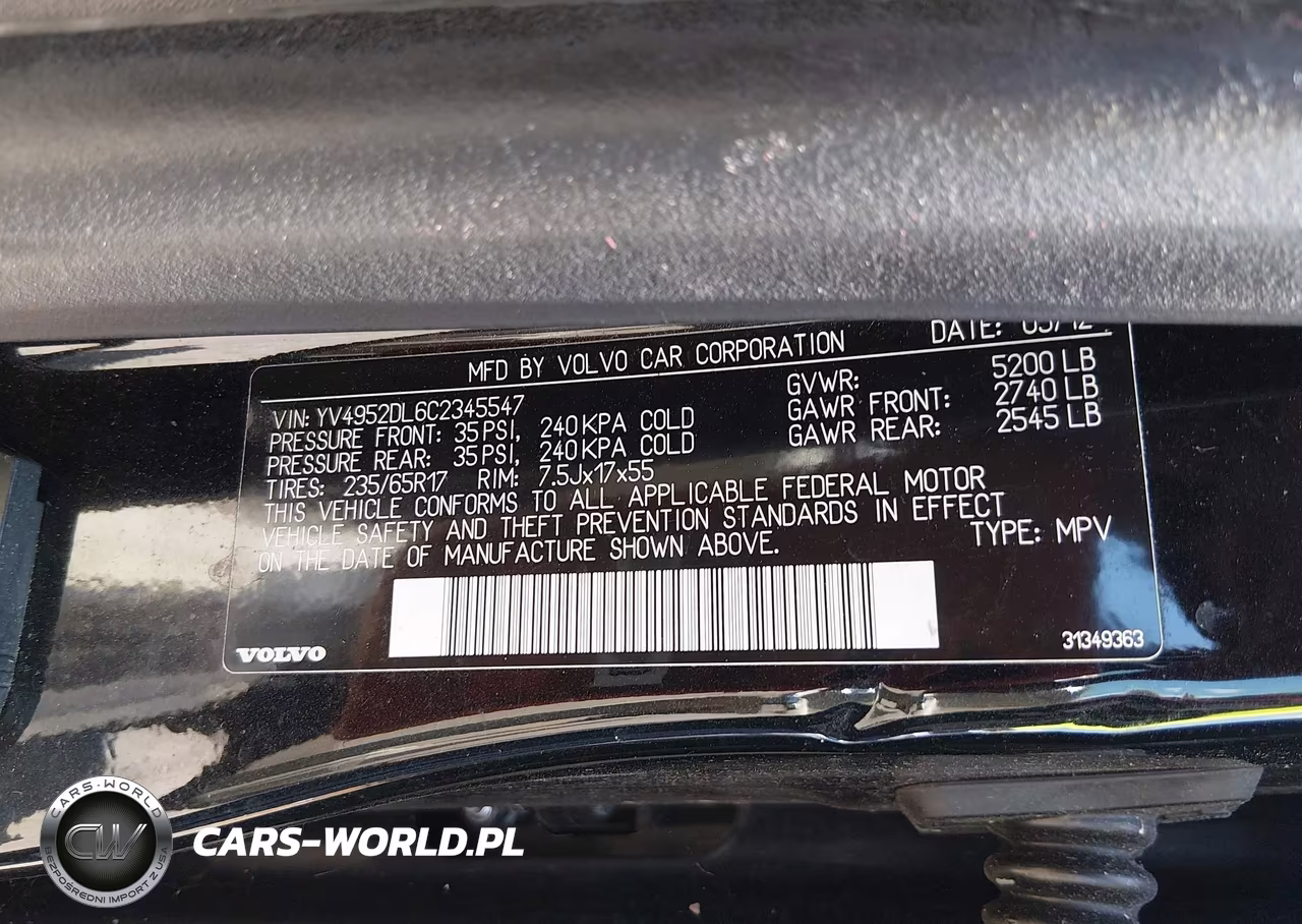 2012 Volvo Xc60 3.2-3.2 Platinum-3.2 Premier-3.2 Premier Plus VIN:YV4952DL6C2345547 - 9