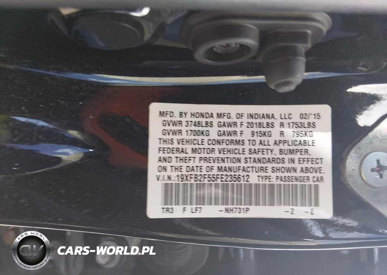 2015 Honda Civic Lx VIN:19XFB2F55FE235612 - 9