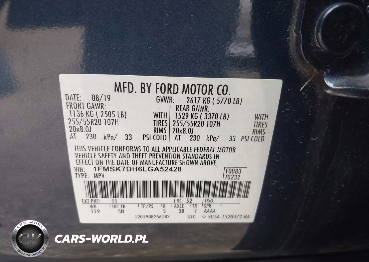 2020 Ford Explorer Xlt VIN:1FMSK7DH6LGA52428 - 9