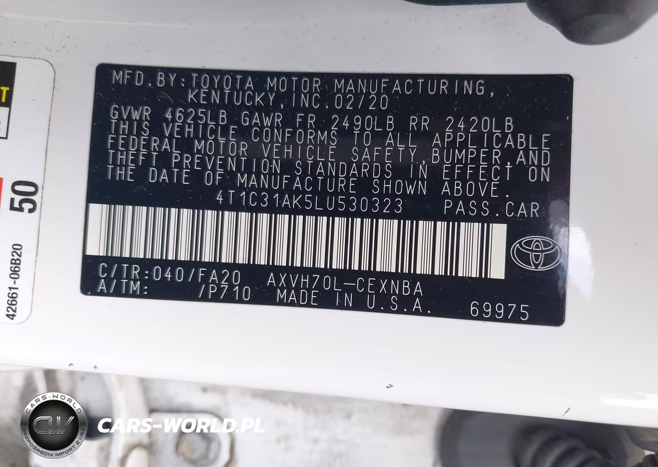 2020 Toyota Camry Le Hybrid VIN:4T1C31AK5LU530323 - 9