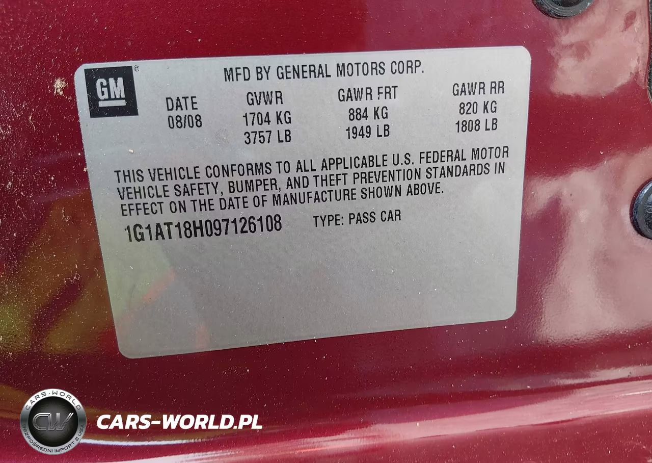 2009 Chevrolet Cobalt Lt VIN:1G1AT18H097126108 - 9