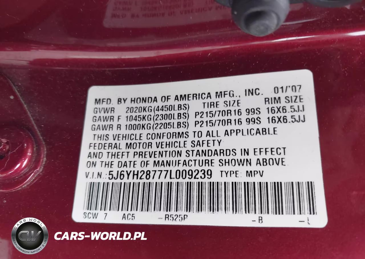 2007 Honda Element Ex VIN:5J6YH28777L009239 - 9