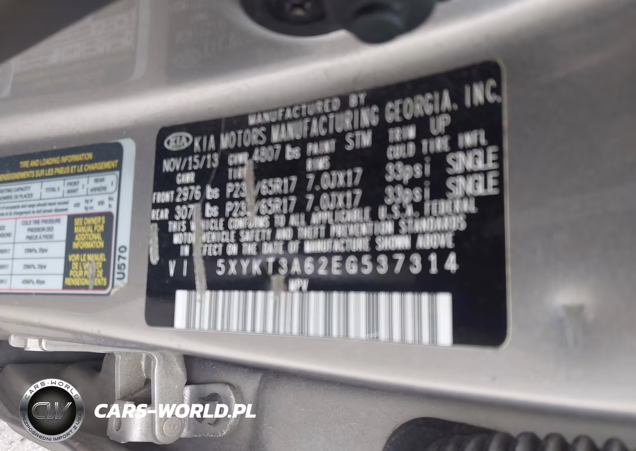 2014 Kia Sorento Lx VIN:5XYKT3A62EG537314 - 9