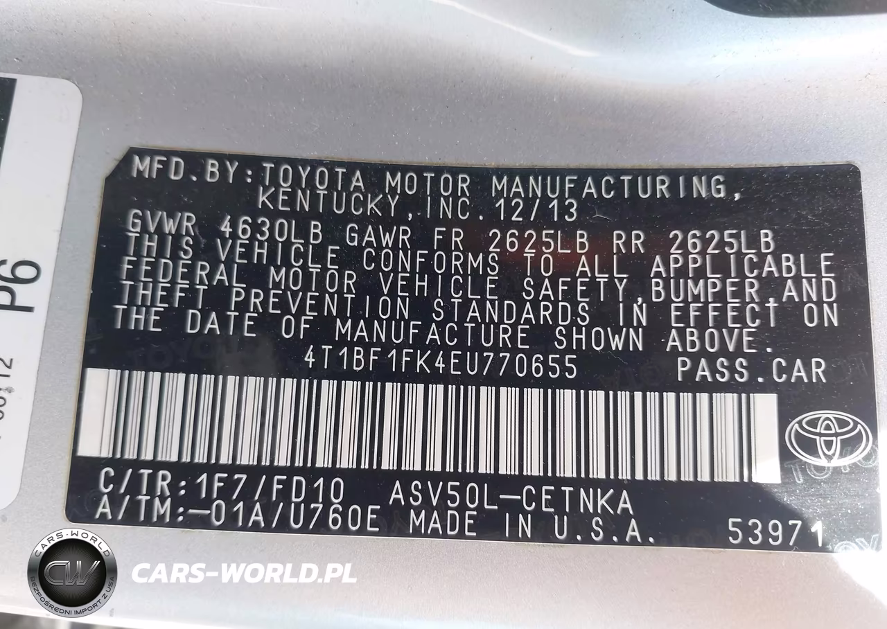 2014 Toyota Camry Le VIN:4T1BF1FK4EU770655 - 9