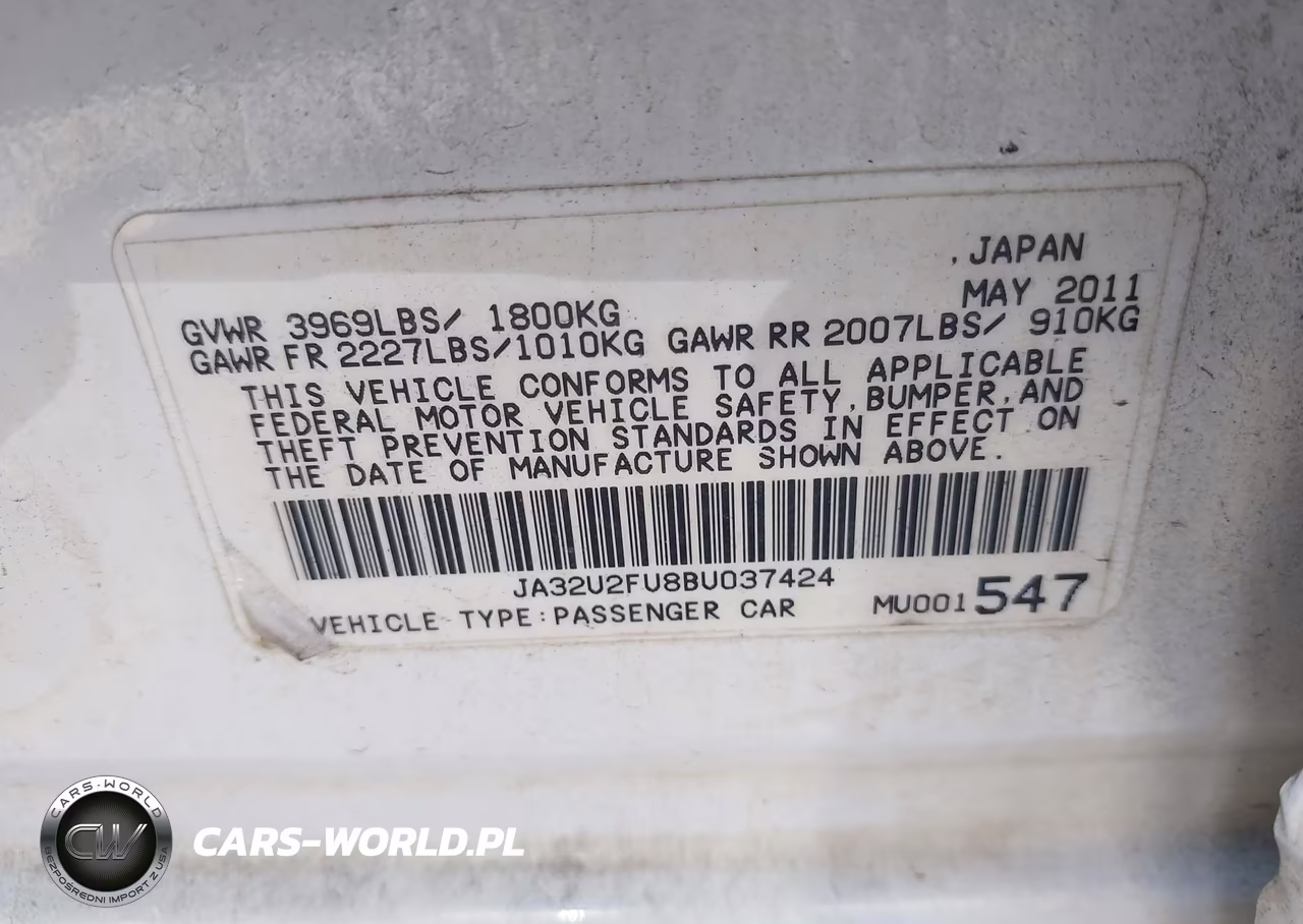 2011 Mitsubishi Lancer Es VIN:JA32U2FU8BU037424 - 9