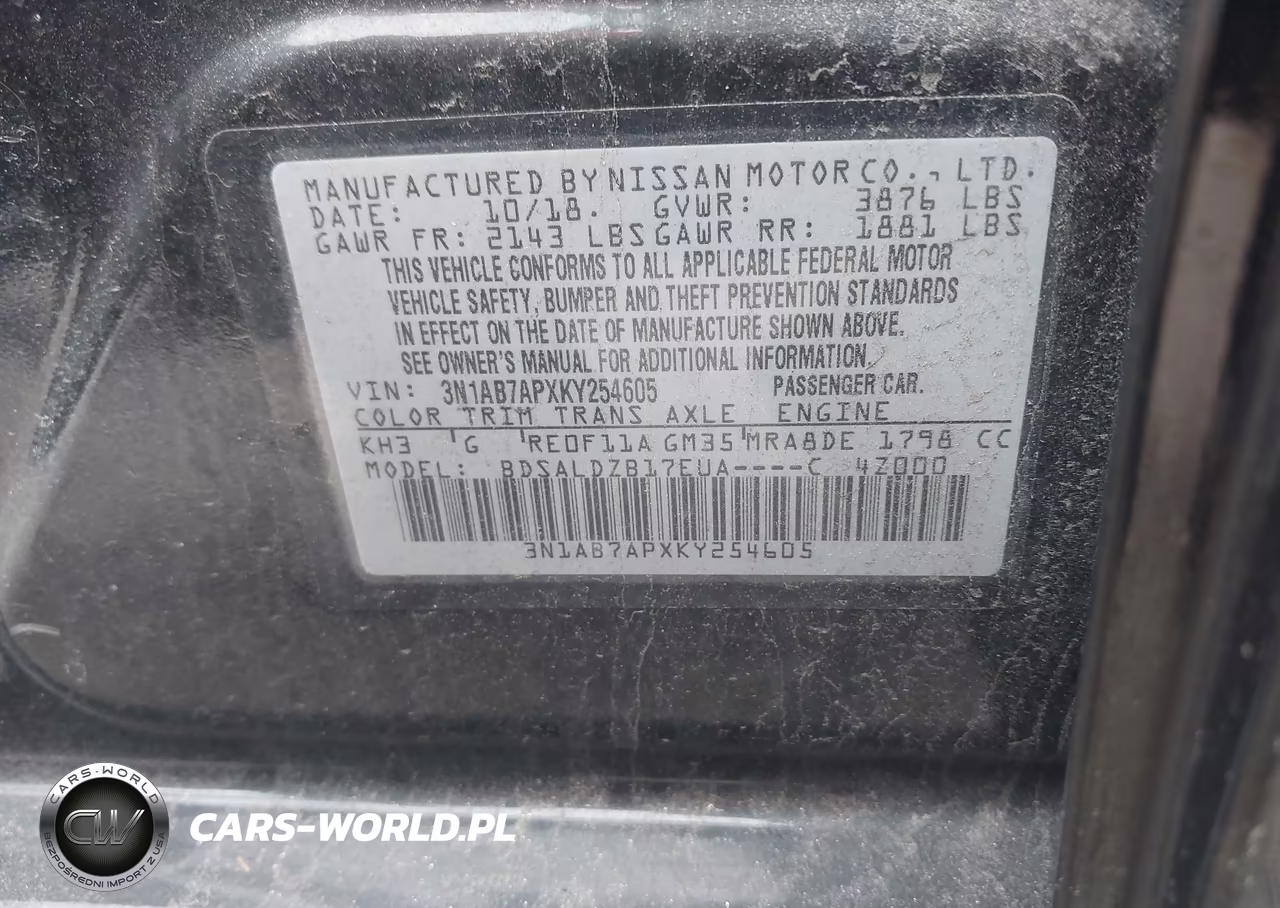 2019 Nissan Sentra Sv VIN:3N1AB7APXKY254605 - 9