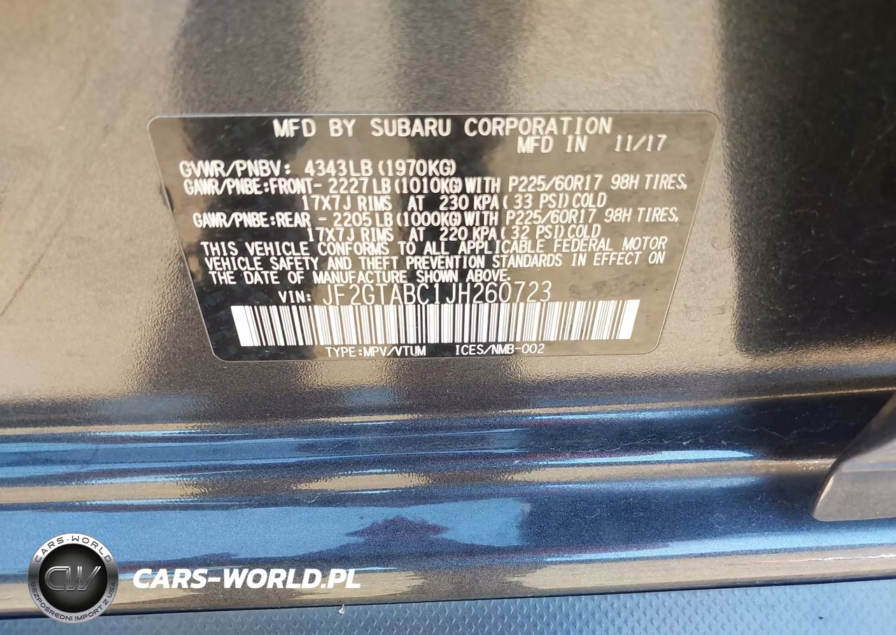 2018 Subaru Crosstrek 2.0I Premium VIN:JF2GTABC1JH260723 - 9