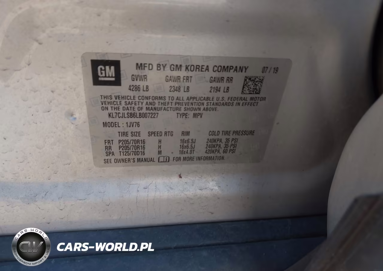 2020 Chevrolet Trax Fwd Lt VIN:KL7CJLSB6LB007227 - 9