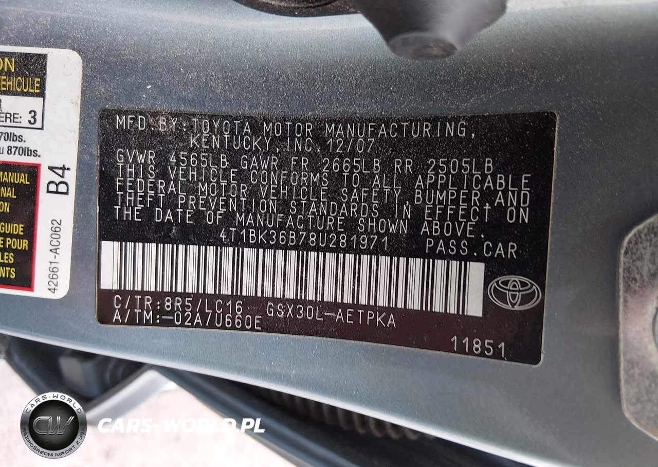 2008 Toyota Avalon Limited VIN:4T1BK36B78U281971 - 9