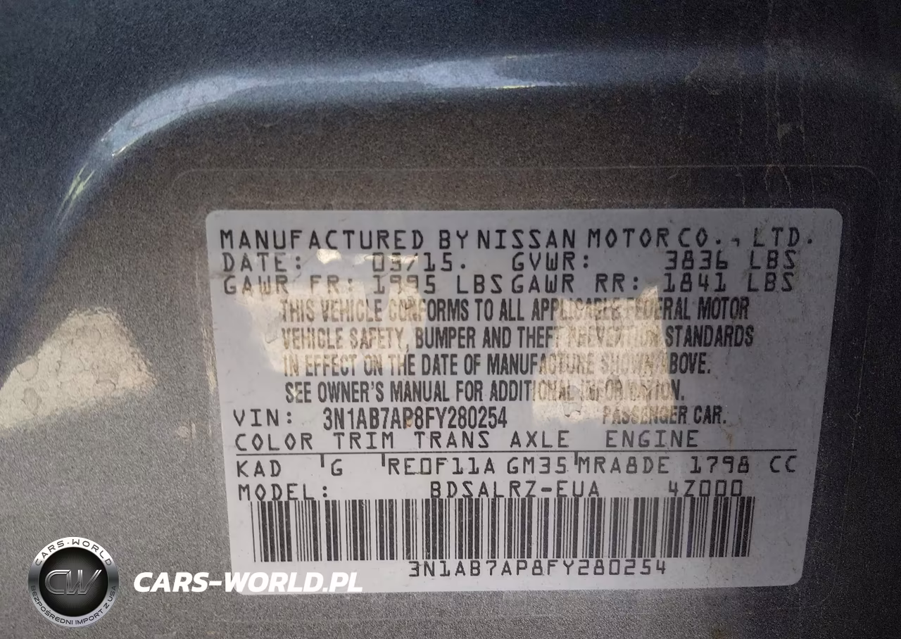 2015 Nissan Sentra Sr VIN:3N1AB7AP8FY280254 - 9
