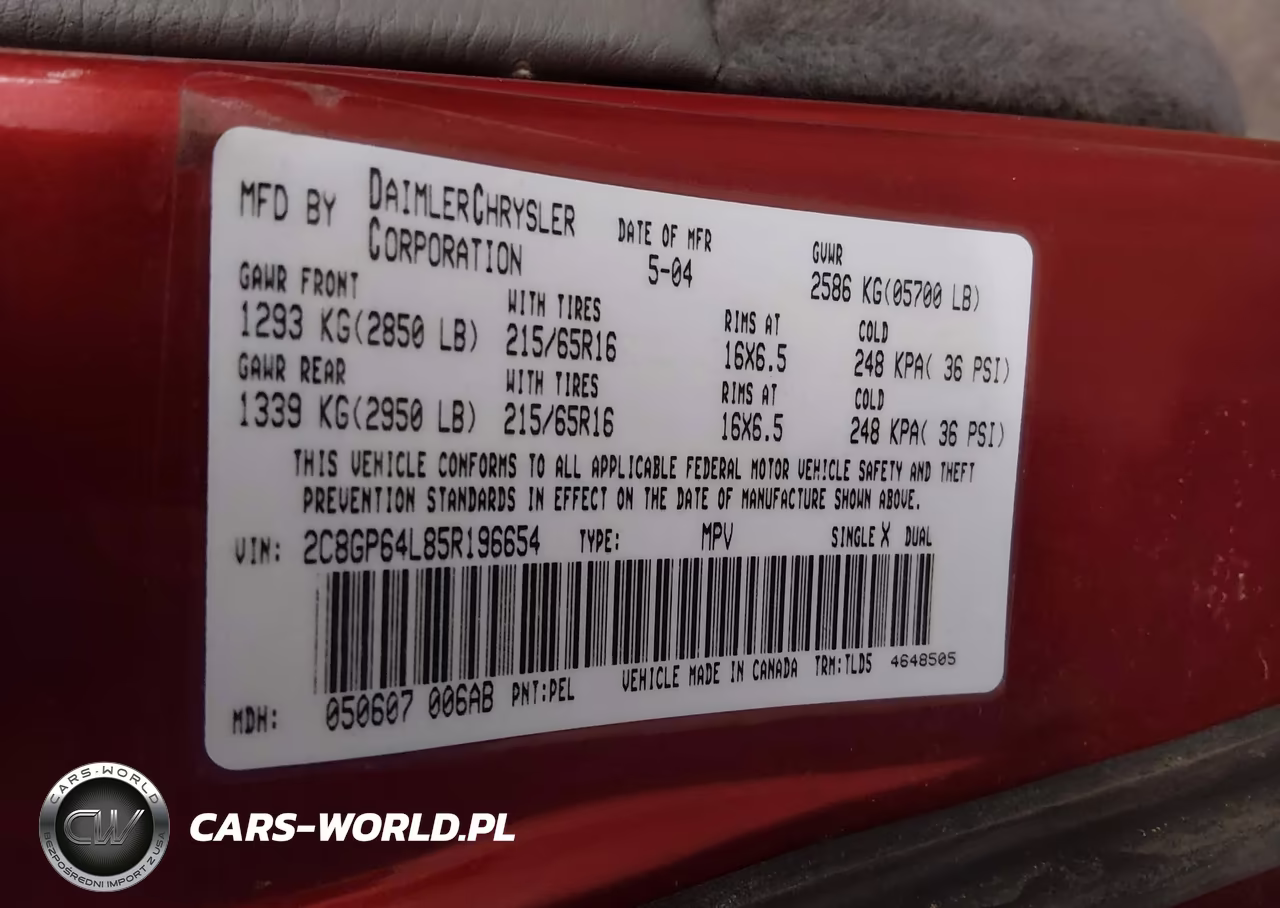 2005 Chrysler Town & Country Limited VIN:2C8GP64L85R196654 - 9