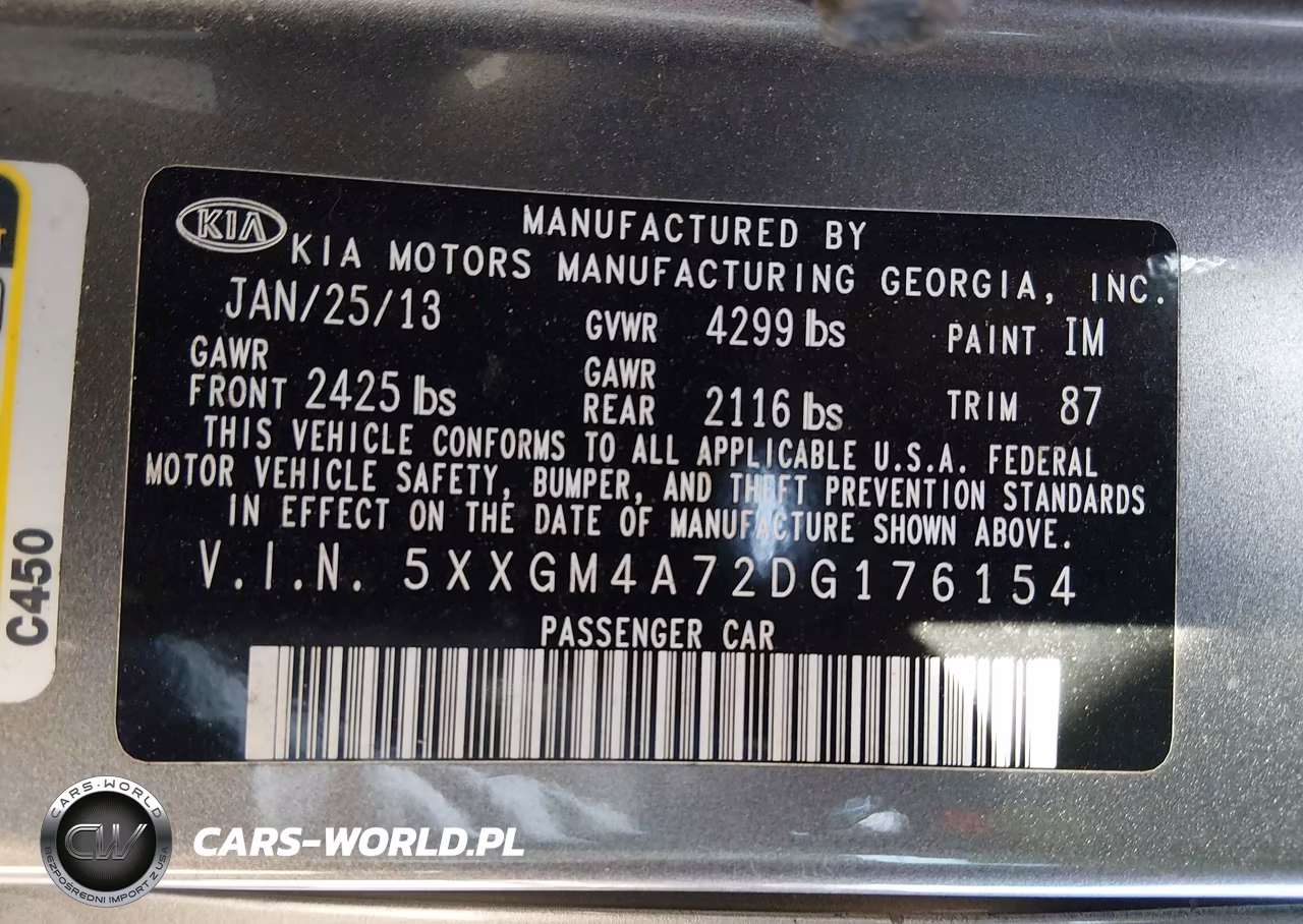 2013 Kia Optima Lx VIN:5XXGM4A72DG176154 - 9