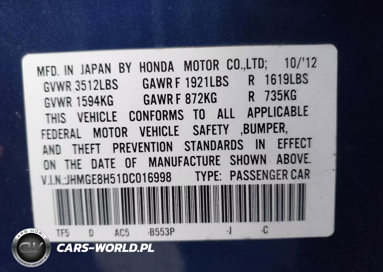 2013 Honda Fit Sport VIN:JHMGE8H51DC016998 - 9
