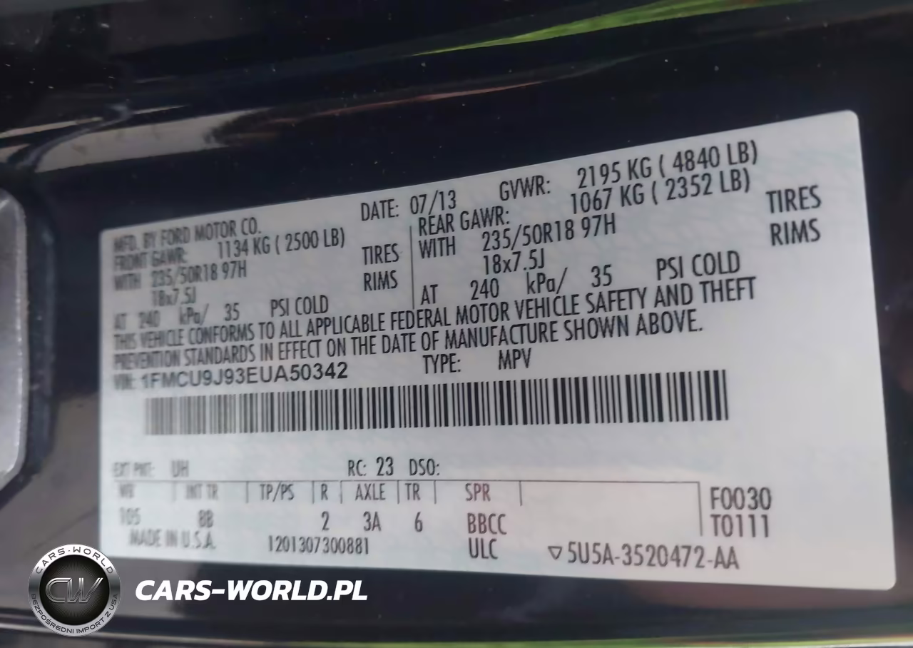 2014 Ford Escape Titanium VIN:1FMCU9J93EUA50342 - 9