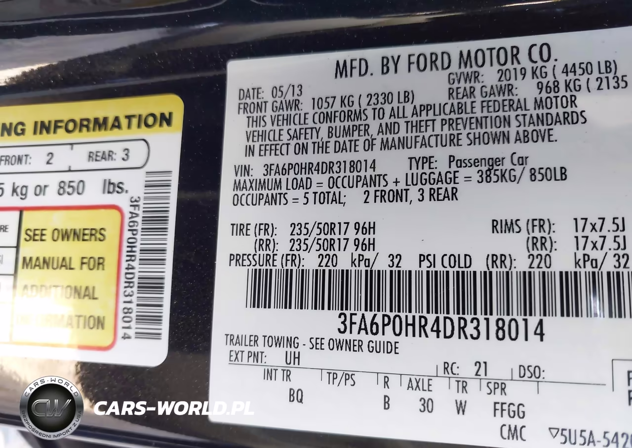 2013 Ford Fusion Se VIN:3FA6P0HR4DR318014 - 9