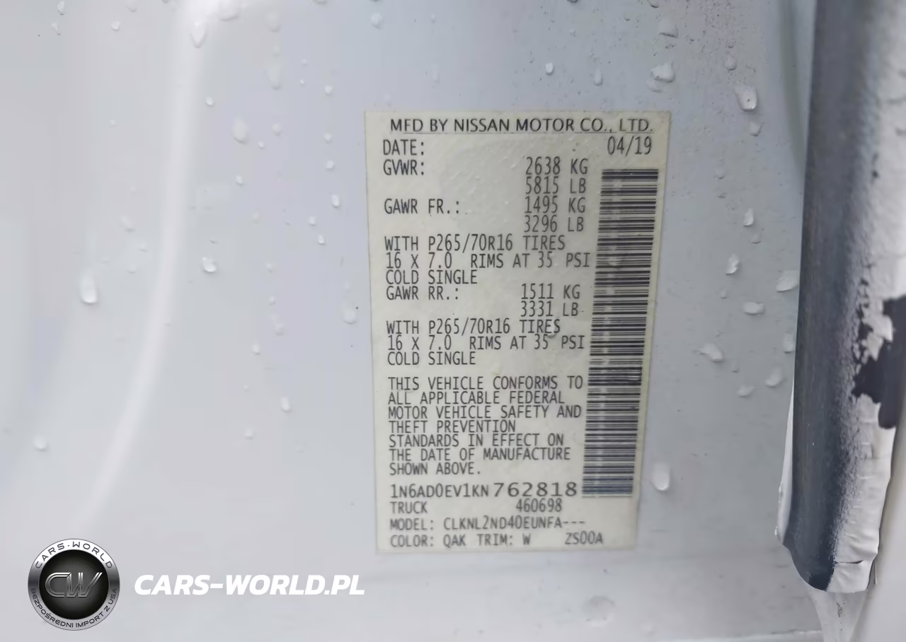 2019 Nissan Frontier Sv VIN:1N6AD0EV1KN762818 - 9