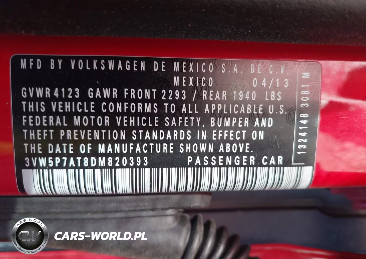 2013 Volkswagen Beetle 2.5L VIN:3VW5P7AT8DM820393 - 9