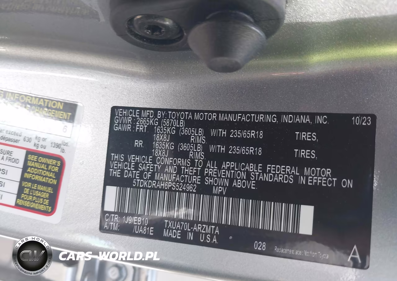 2023 Toyota Highlander Xle VIN:5TDKDRAH6PS524962 - 9