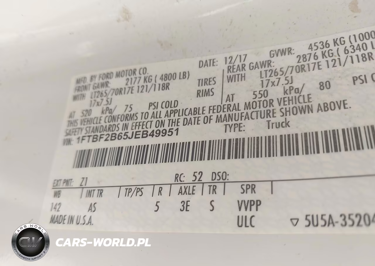 2018 Ford F-250 Xl VIN:1FTBF2B65JEB49951 - 9