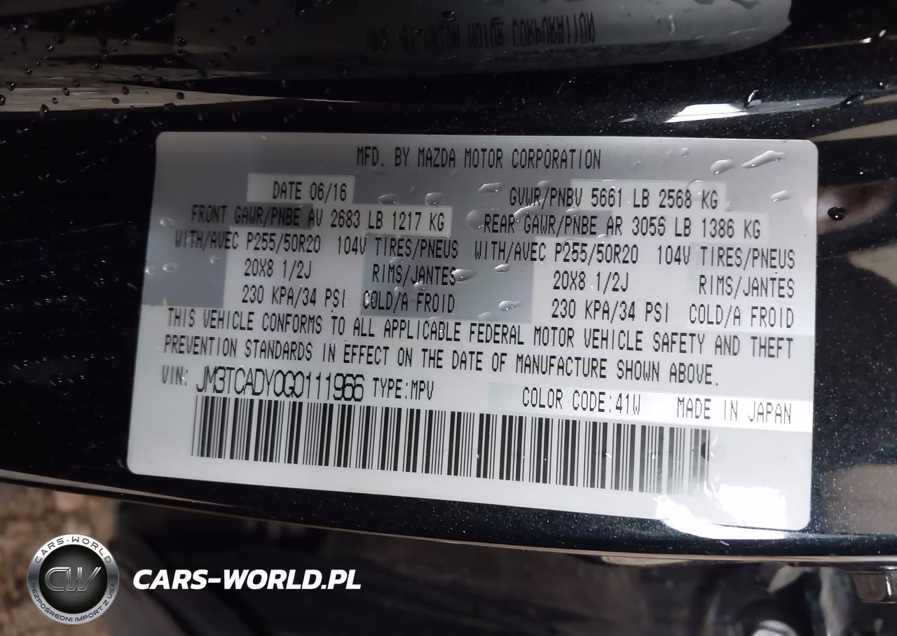 2016 Mazda Cx-9 Grand Touring VIN:JM3TCADY0G0111966 - 9