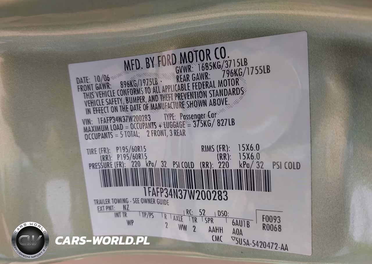 2007 Ford Focus S-Se-Ses VIN:1FAFP34N37W200283 - 9