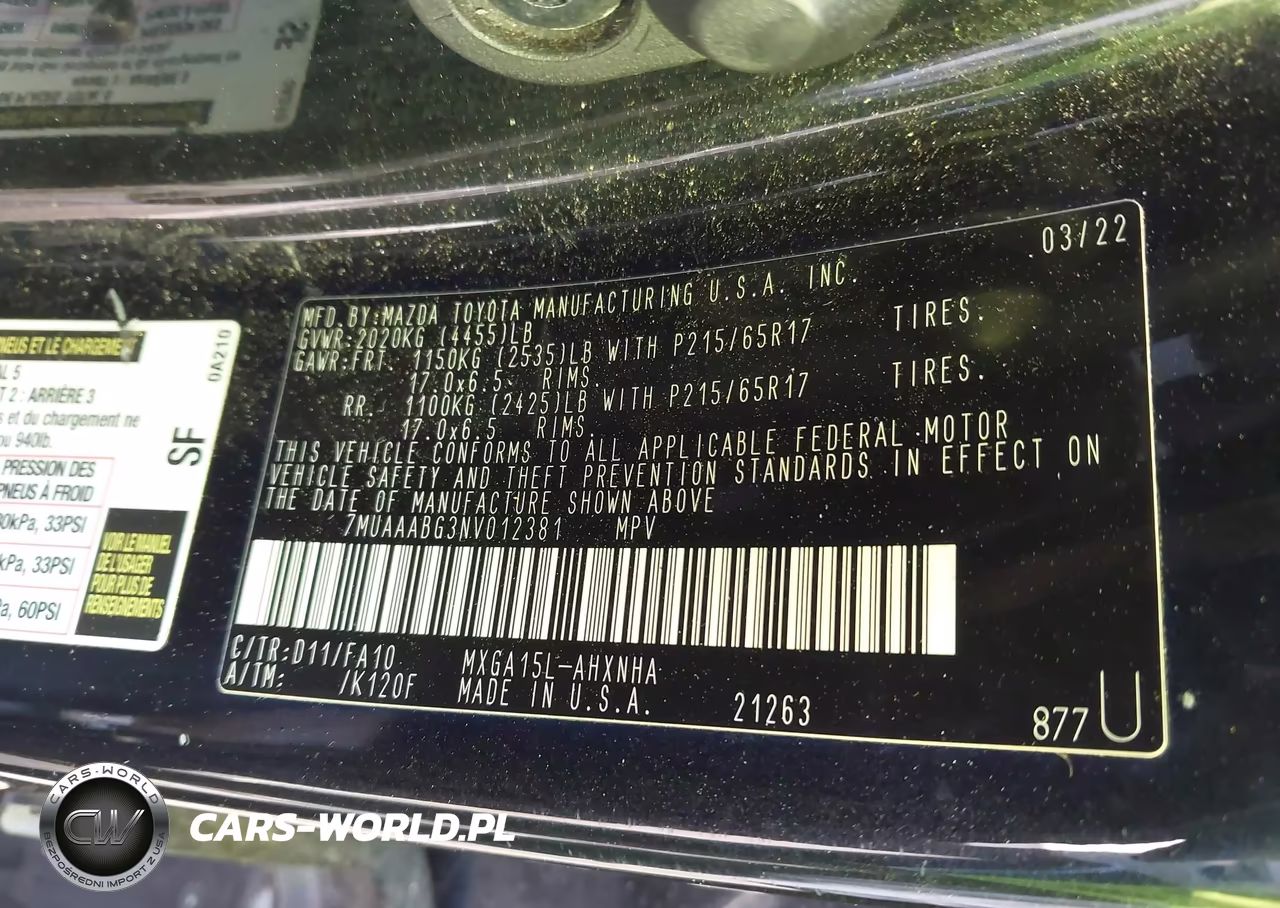 2022 Toyota Corolla Cross L VIN:7MUAAABG3NV012381 - 9