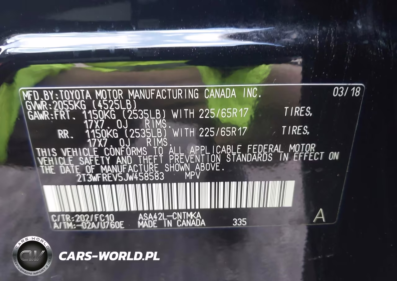 2018 Toyota Rav4 Xle VIN:2T3WFREV5JW458583 - 9