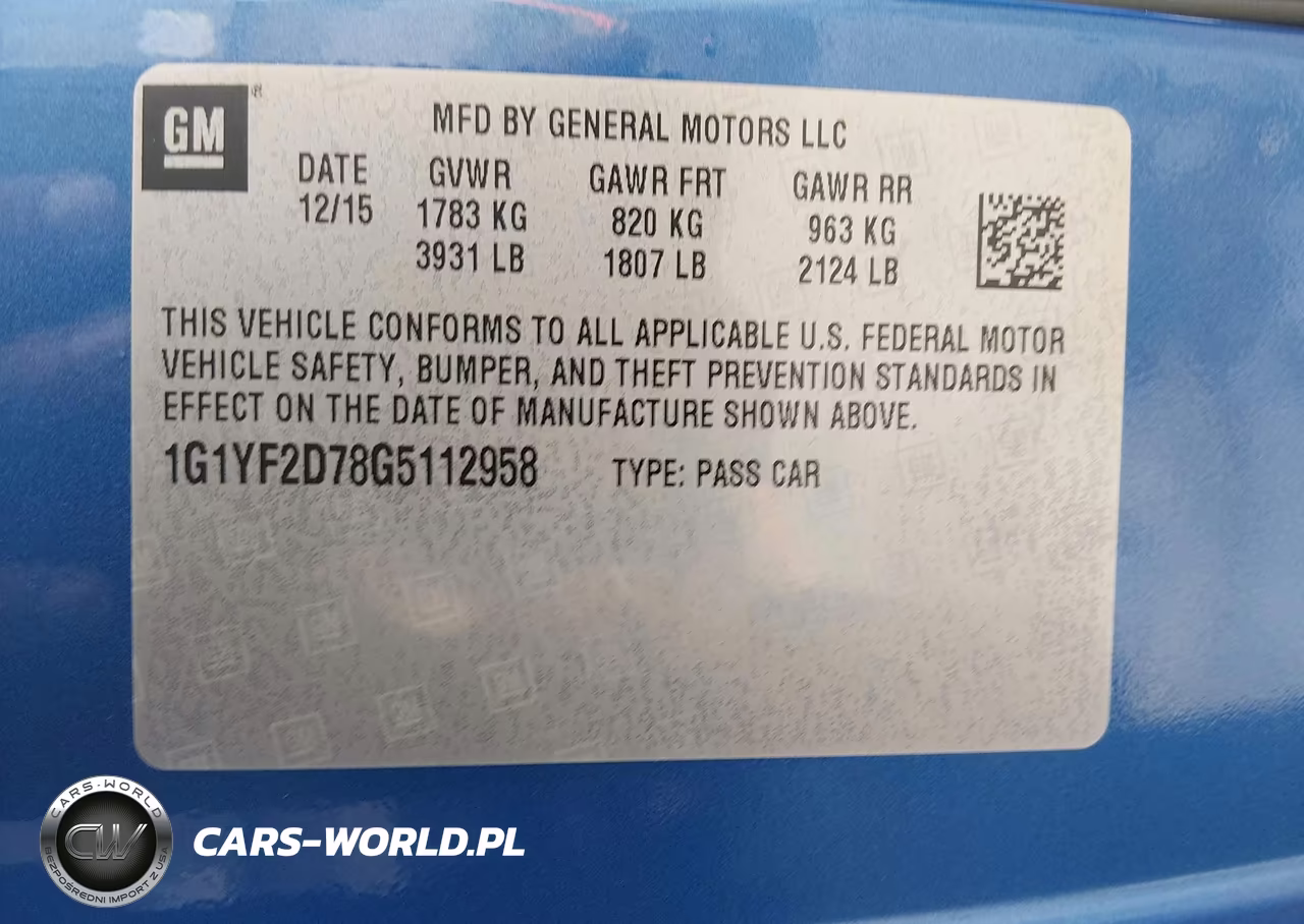 2016 Chevrolet Corvette Stingray VIN:1G1YF2D78G5112958 - 9
