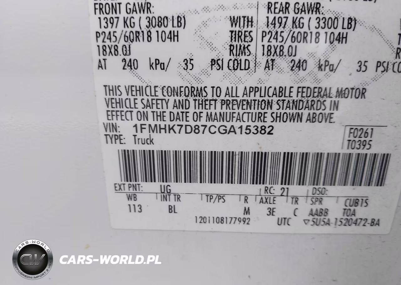 2012 Ford Explorer Xlt VIN:1FMHK7D87CGA15382 - 9