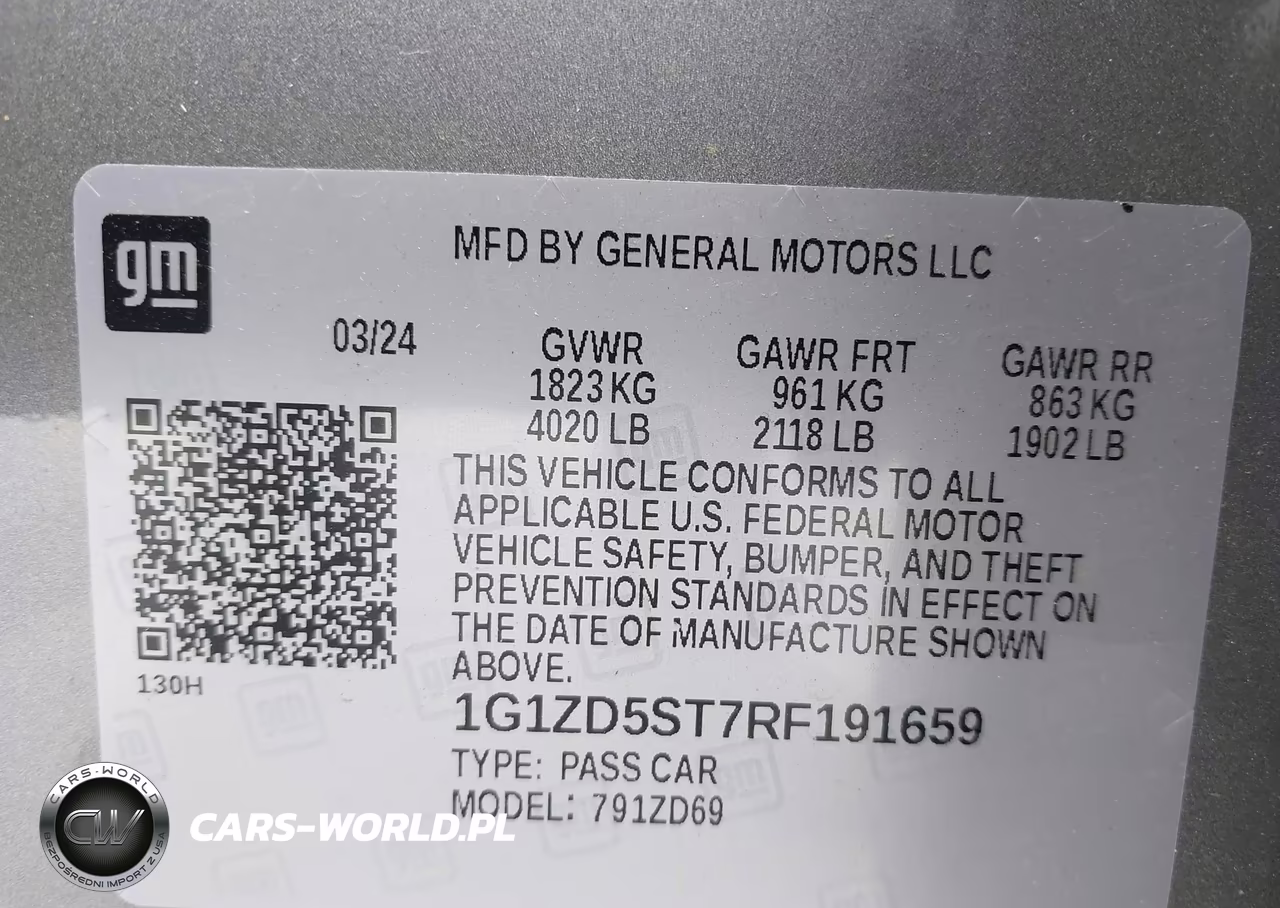 2024 Chevrolet Malibu Fwd 1Lt VIN:1G1ZD5ST7RF191659 - 9