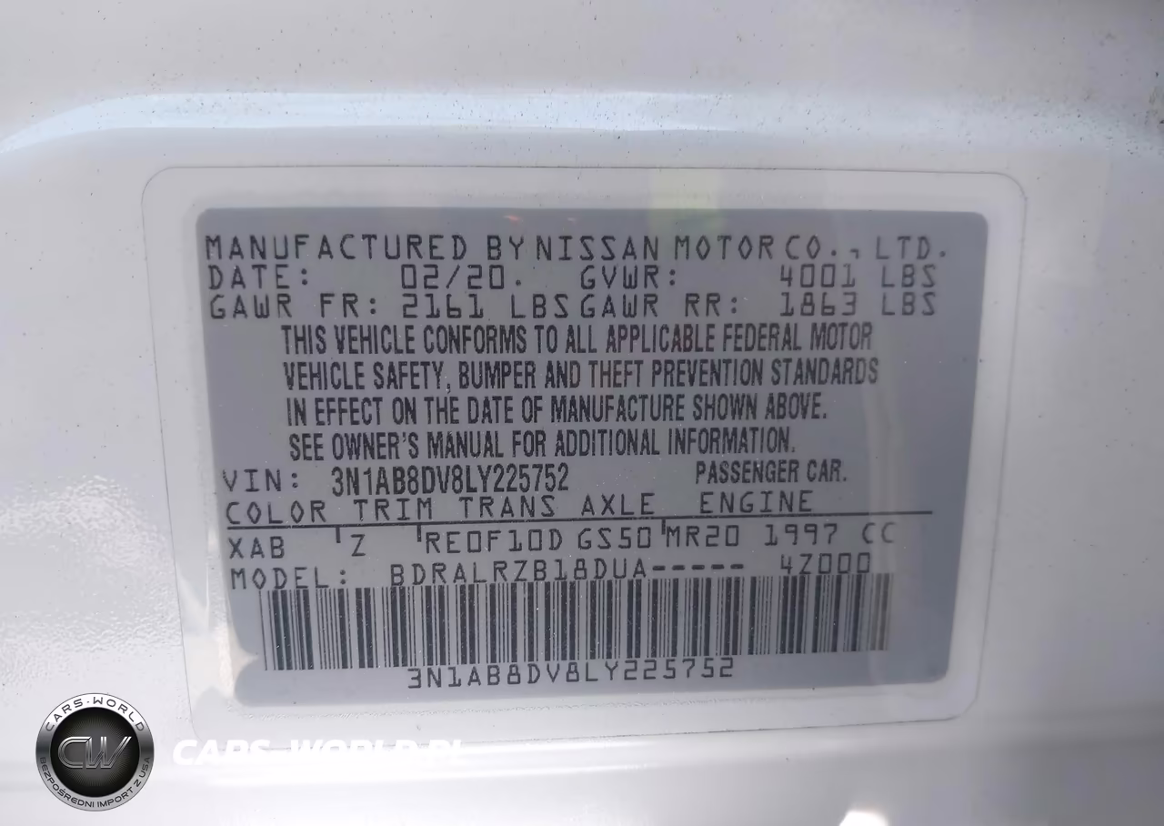 2020 Nissan Sentra Sr Xtronic Cvt VIN:3N1AB8DV8LY225752 - 9