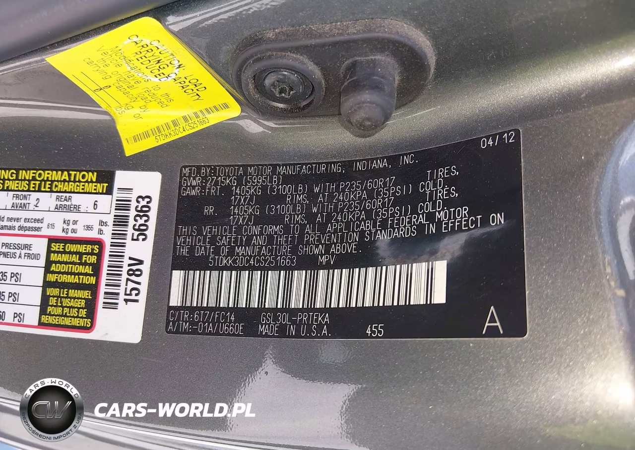 2012 Toyota Sienna Le V6 8 Passenger VIN:5TDKK3DC4CS251663 - 9