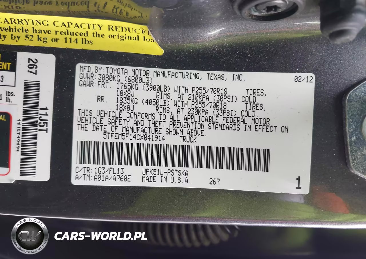 2012 Toyota Tundra Grade 4.6L V8 VIN:5TFEM5F14CX041914 - 9
