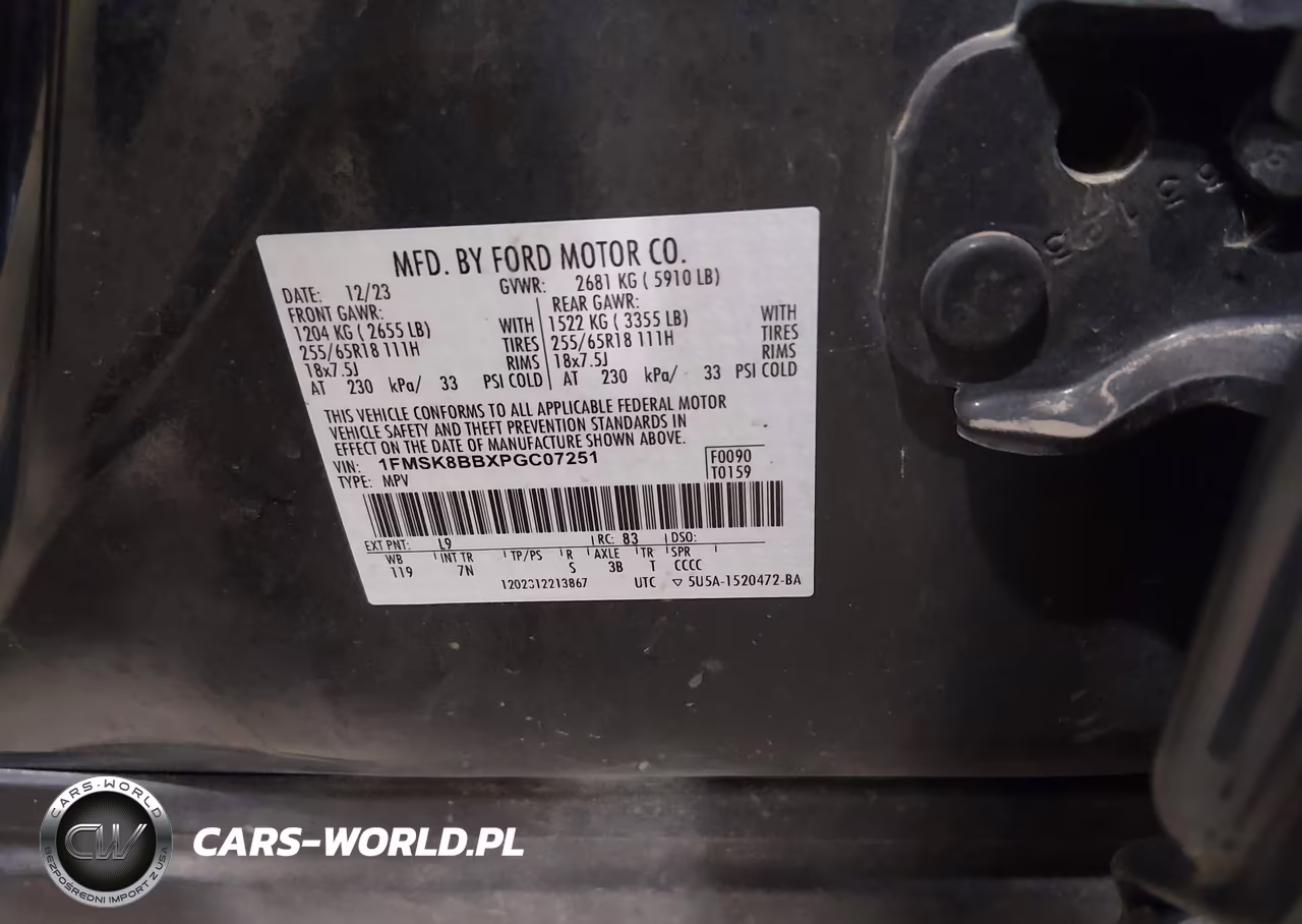 2023 Ford Explorer VIN:1FMSK8BBXPGC07251 - 9