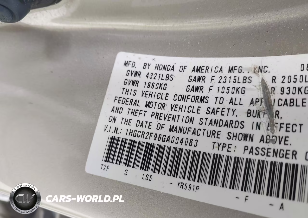 2016 Honda Accord Ex-L VIN:1HGCR2F96GA004063 - 9
