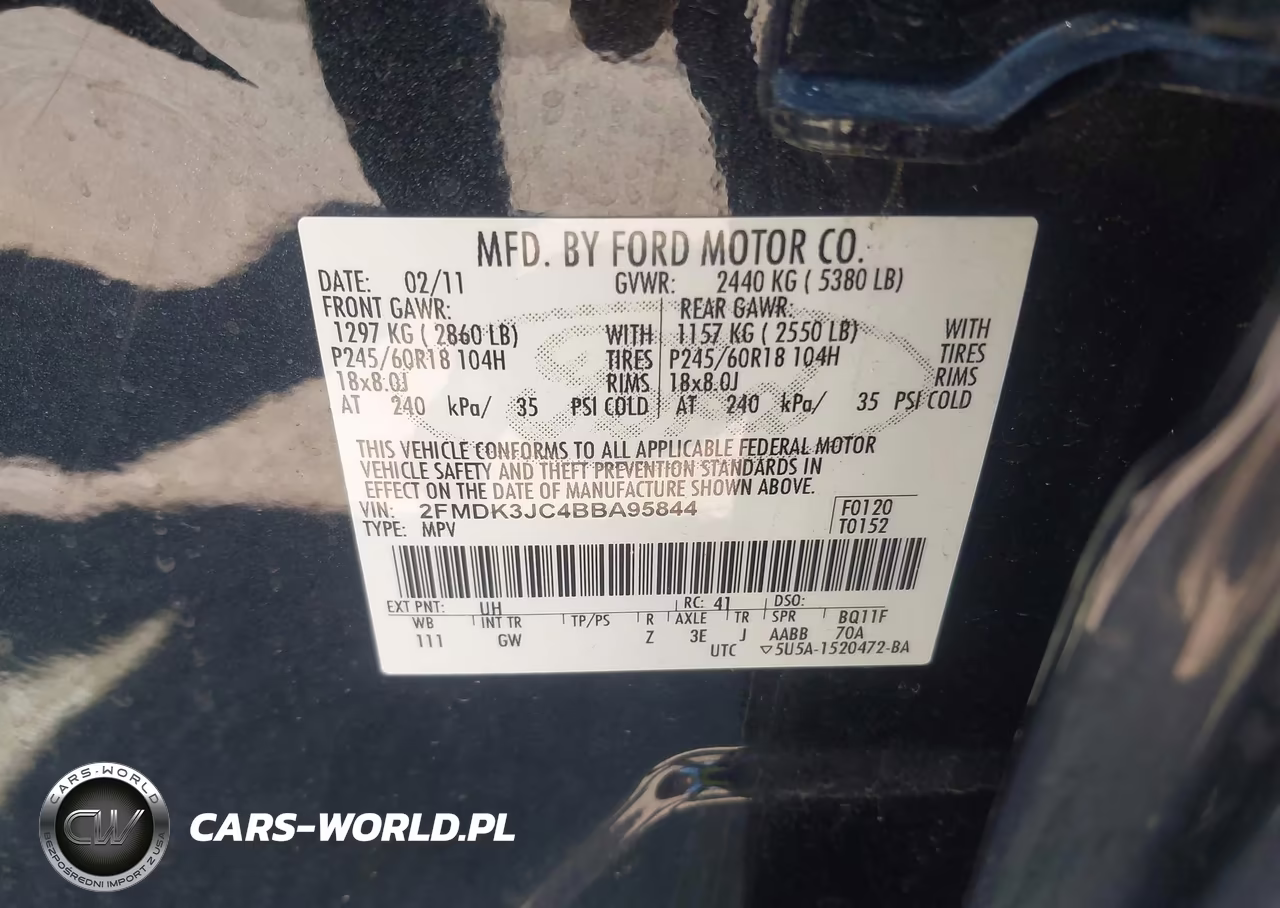 2011 Ford Edge Sel VIN:2FMDK3JC4BBA95844 - 9