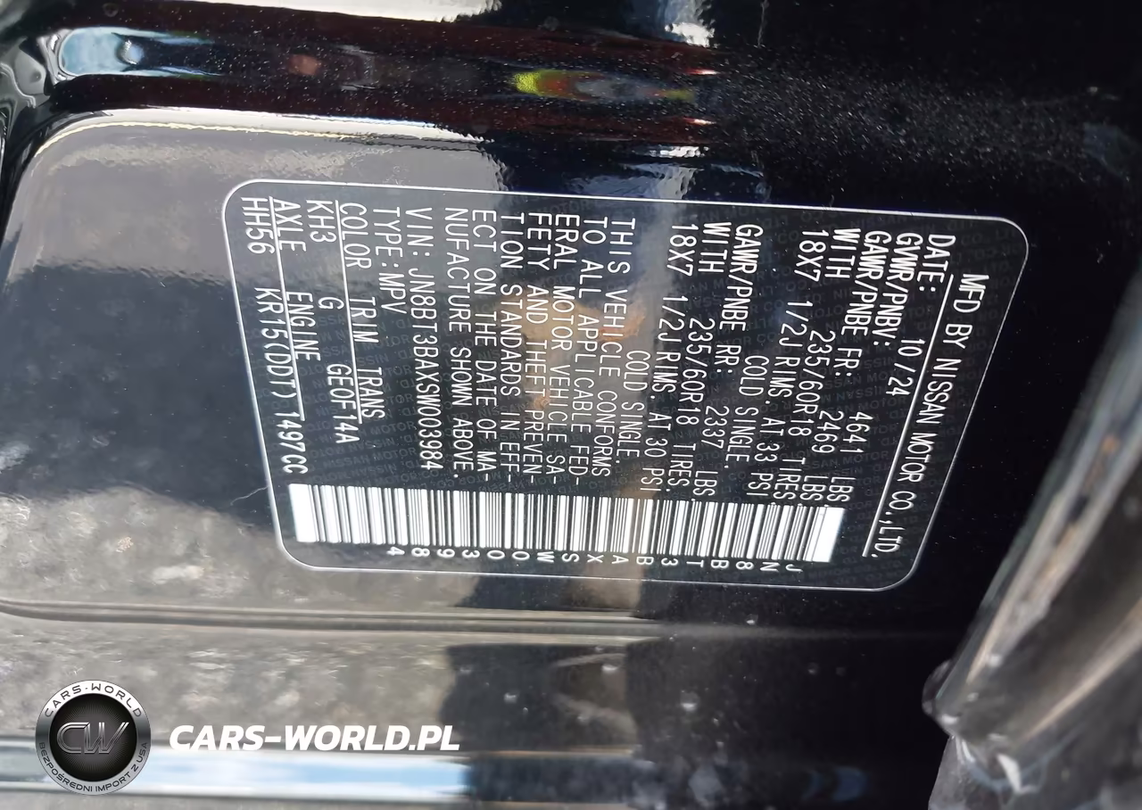 2025 Nissan Rogue Sv Fwd VIN:JN8BT3BAXSW003984 - 9