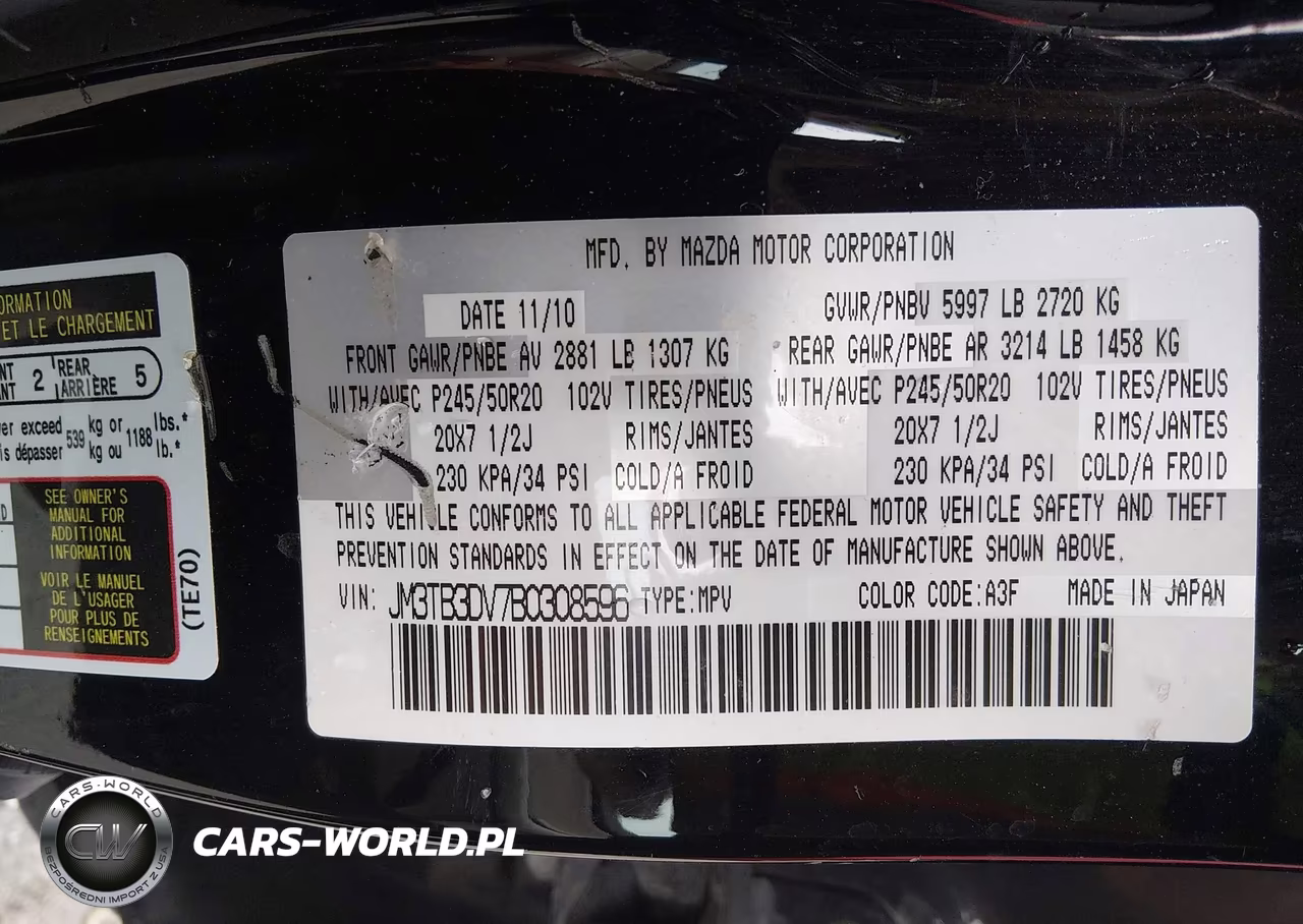 2011 Mazda Cx-9 Grand Touring VIN:JM3TB3DV7B0308596 - 9