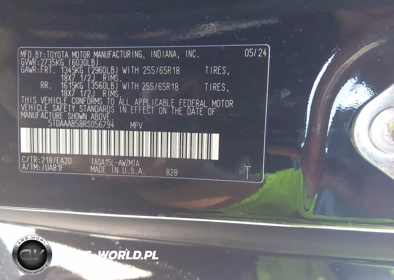 2024 Toyota Grand Highlander Xle VIN:5TDAAAB58RS056794 - 9