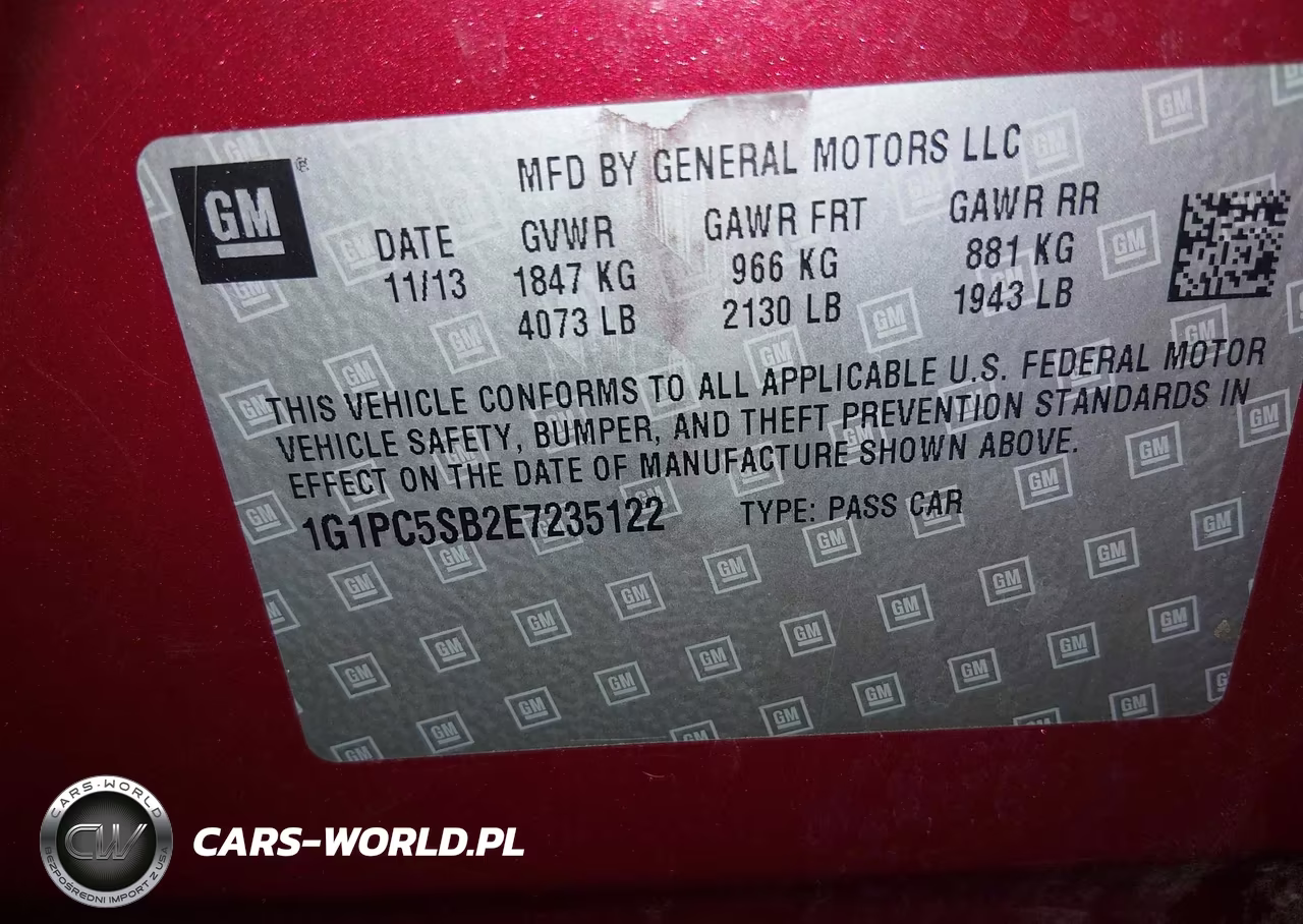 2014 Chevrolet Cruze 1Lt Auto VIN:1G1PC5SB2E7235122 - 9
