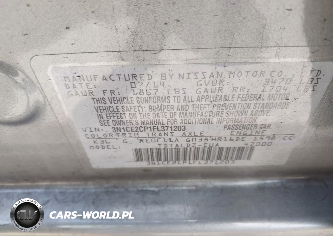 2015 Nissan Versa Note S (Sr)-S Plus-Sl-Sr-Sv VIN:3N1CE2CP1FL371203 - 9