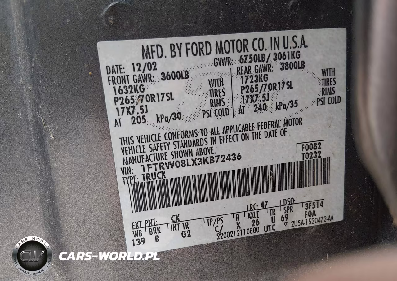 2003 Ford F-150 Lariat-Xlt VIN:1FTRW08LX3KB72436 - 9