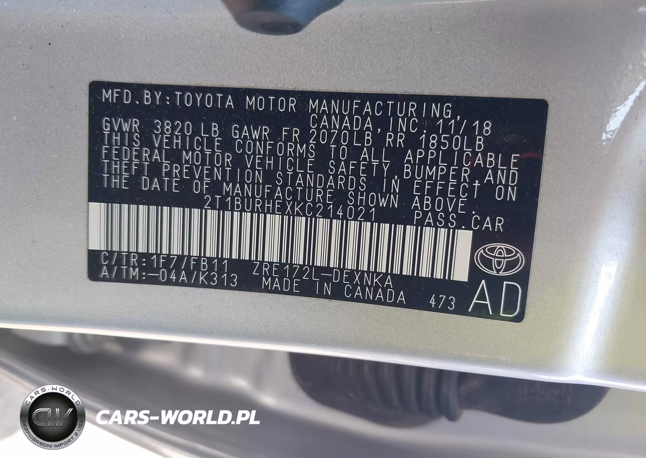 2019 Toyota Corolla Le VIN:2T1BURHEXKC214021 - 9