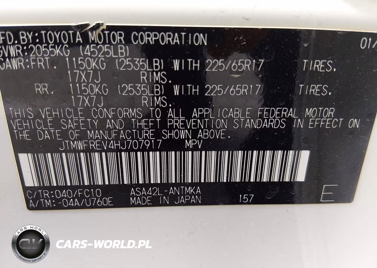 2017 Toyota Rav4 Xle VIN:JTMWFREV4HJ707917 - 9
