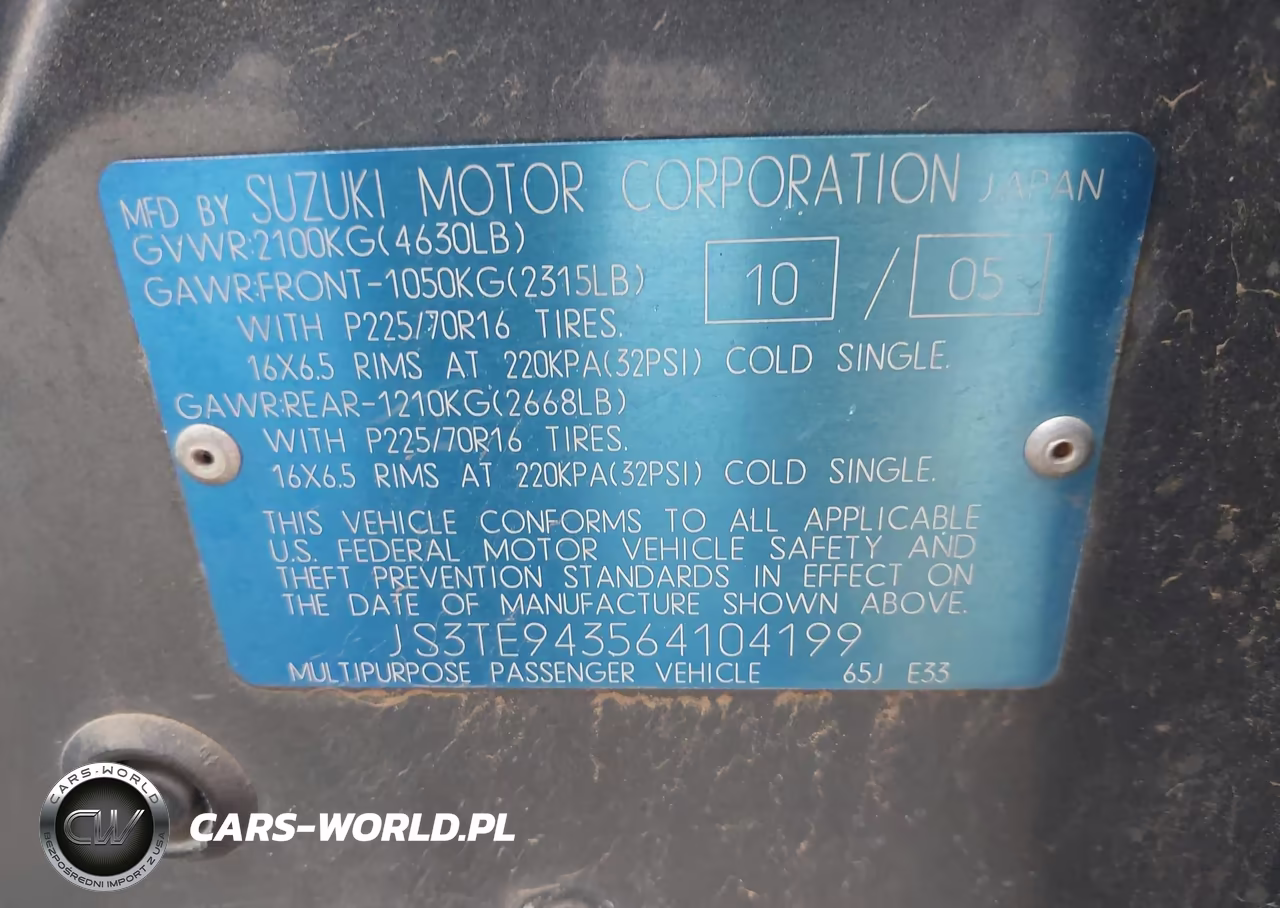 2006 Suzuki Grand Vitara Premium VIN:JS3TE943564104199 - 9